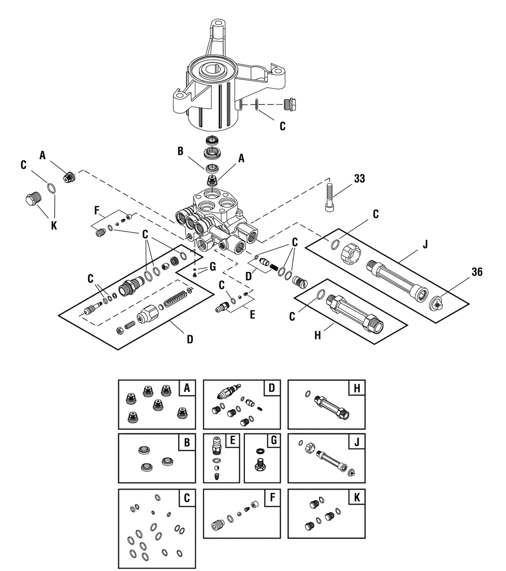 Pump (201112) Diagram and Parts List for 020555-00  Briggs and Stratton Pressure Washer